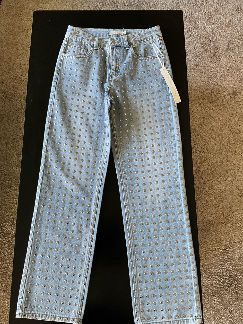 House of Harlow Light Blue Studded High-Rise Jeans - Women